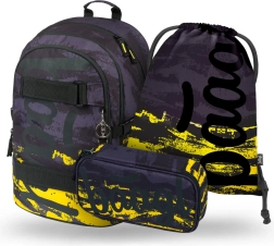 Baagl Schulset Skate Dune – Rucksack, Federmäppchen und Beutel