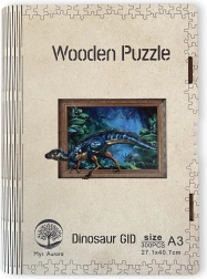 Leuchtendes Dinosaurier-Puzzle aus Holz A3
