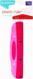Rosa Kunststofflineal 15 cm