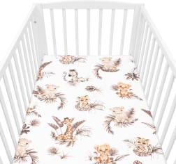 Baumwoll-Spannbettlaken für Kinderbett New Baby Safari 120 × 60 cm
