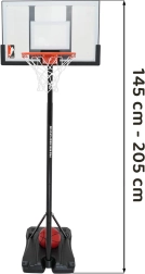 Verstellbarer Basketballkorb 205 cm mit Zubehör