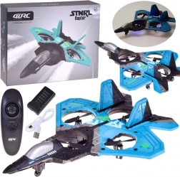 RC-Drohne Raptor mit Schutzrotoren und LED-Beleuchtung – blau