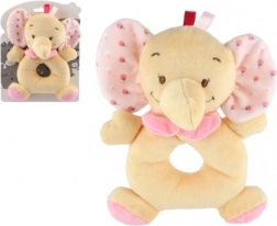 Plüsch-Rassel Elefant rosa 18 cm