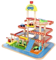 Holzparkhaus mit Garage für Kinder