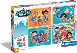Puzzle 4 in 1 DC Super Friends Super Color