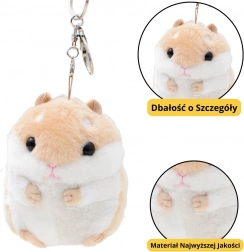 Plüsch-Hamster Schlüsselanhänger Beige 10 cm