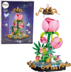 Konstruktions-Bausatz Ewige Rose in Kuppel – dekorative Komposition, 257 Teile