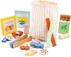Holz-Süßigkeiten-Set mit Tasche und Zange