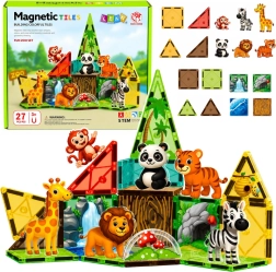 Magnetische Bausteine Zoo – wilde Dschungeltiere (27 Teile)