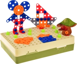 Schraub-Baukasten Dinosaurier mit Kinder-Bohrmaschine