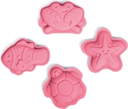 Bigjigs Toys Silikon-Sandförmchen – rosa Meeresformen