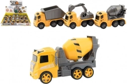 Plastik-Bauautos mit Schwungrad 10 cm – 3 Arten, Box mit 12 Stk.