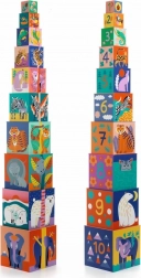 Stapelwürfel-Turm mit Wildtieren DJECO