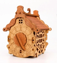 hölzerne Puzzle-Geschenkbox Glückliches Neues Jahr