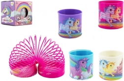 Kunststoff-Spiralfeder mit Einhornmotiv, Durchmesser 6,5 cm