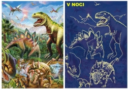 Leuchtendes Dinosaurier-Puzzle 100 XL Teile