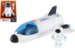 Space Shuttle mit Astronaut – interaktives Weltraumspielzeug mit Licht und Sound, 20 cm
