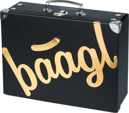 Klappbarer Schulkoffer Gold mit Metallbeschlägen von Baagl