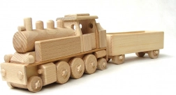 Dampflokomotive aus Holz mit Waggon CEEDA CAVITY