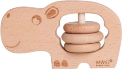 Hölzernes Nilpferd-Rasselspielzeug