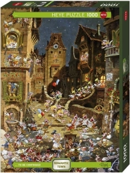 Puzzle 1000 Teile – romantische Stadt, Nacht