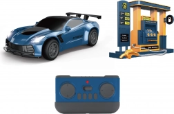 RC-Auto mit Raucheffekten und Tankstelle 22 cm