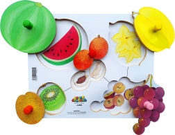 Holz-Brettpuzzle 6 Teile - Schälen und Schneiden von Früchten
