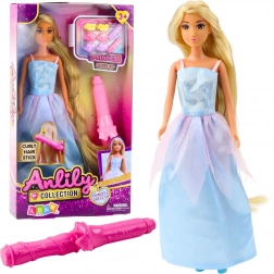 Puppe Anlily in blauem Ballkleid mit Zubehör für Haarstyling
