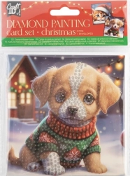 Diamond Painting – Weihnachtskarte Hund und Katze 13×13 cm (CRAFT ID Set)