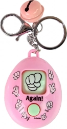 Rosa Schlüsselanhänger mit Spiel Stein, Papier, Schere