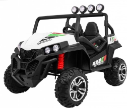 Geländegängiges Kinderauto Grand Buggy 4x4 Lift mit Fernbedienung, MP3‑Radio und LED‑Lichtern – weiß