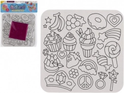 Kreatives Set mit Folienbildern glitzernd