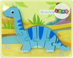 Holzpuzzle Dinosaurier Brachiosaurus blau
