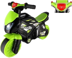 Kinder-Laufrad Motorrad grün‑schwarz mit Licht und Geräuschen