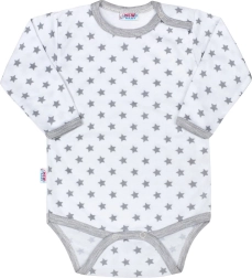 New Baby Classic II grauer Babybody mit Sternchen