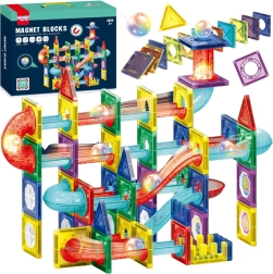 Woopie magnetische 3D-Bausteine – edukative Murmelbahn, 105 Teile