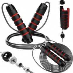 Verstellbares Stahl-Springseil mit Kugellagern und Schaumstoffgriffen 3 m