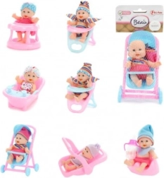 Puppe/Baby mit Zubehör, Kunststoff, fester Körper, 11 cm, im Netz