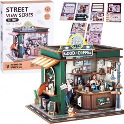 Holz-3D-Puzzle Café mit Licht, 120 Teile