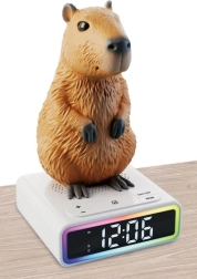 digitaler Capybara-Wecker mit wechselnder Hintergrundbeleuchtung
