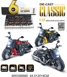 Metall-Motorradmodell 1:12 mit Licht und Pull-Back