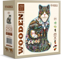 Holzpuzzle Geschmückte Katze 250 Teile WOODEN CITY