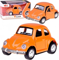 Klassisches orangefarbenes Auto mit zu öffnenden Türen