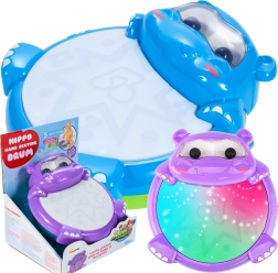 Musiktrommel Nilpferd – blau und lila