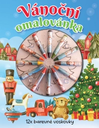 Weihnachts-Malbuch mit Wachsmalstiften