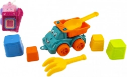 Bunte Sandkasten-Set mit Lastwagen und Zubehör für Kinder