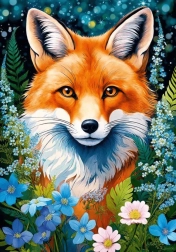 Puzzle Fuchs in Blumen 1000 Teile