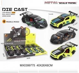 Metall-Rennauto 1:36 mit zu öffnenden Türen und Pull-Back-Antrieb