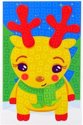 DIY farbenfrohes Mosaik festliche fröhliche Rentiere