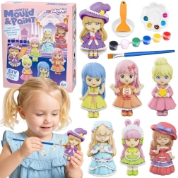 Woopie Kreativset zum Gipsfiguren-Gießen und Bemalen DIY – Prinzessinnen und Puppen